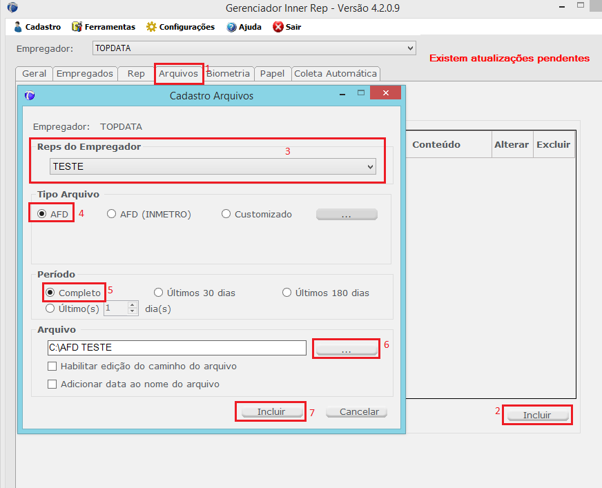 Como gerar o arquivo AFD e processá lo no TopPonto Rep Suporte Topdata