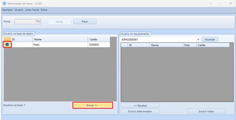 Enviar E Receber Usu Rios Para O Leitor Facial Via Gerenciador De Faces